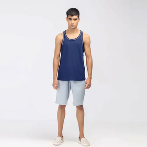 Débardeur de sport pour homme à col rond, en maille, séchage rapide, léger, respirant, 100% polyester, haute qualité, sans manches, pour l'entraînement - Product Image 2