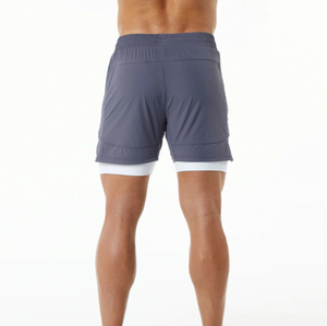 Pantalones cortos deportivos de hombre personalizados de alta calidad OEM al por mayor, ropa de entrenamiento atlético de verano, tela de malla, cierre de cordón, decoración de logotipo - Product Image 4