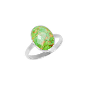 Green Copper Turquoise <b>Ring</b> Turquoise Oval Shape Gold Vermeil 925 Sterling <b>Silver</b> Bezel <b>Rings</b> Handmade Gemstone 925 <b>Silver</b> <b>Rings</b> - Product Image 3