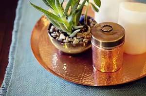 Quality <b>Large</b> Size Copper Food Tray At Affordable Price Round Shape Copper Hammered Serving Tray With Greatest - Product Image 2