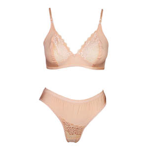 Conjunto de sujetador y bragas para mujer - Color melocotón - Product Image 1