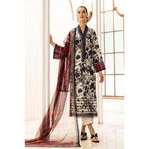 Zainab Chottani '23คอลเลกชันสนามหญ้าทาห์รา-MYSTI-PEONY 5B-TC-606ปาร์ตี้อินเดียชุด Saree salwar kameez ทำจากผ้าฝ้ายสนามหญ้า lehenga - Product Image 1
