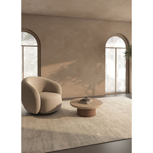 Alfombras de Lana y Viscosa Tejidas a Mano, Color Marfil Clásico, 10mm, Rectangulares, para Sala de Estar, Pasillo, para Adolescentes - PHWV-92 - Product Image 5