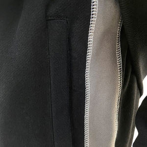 Ensemble de sweat à capuche patchwork personnalisé pour hommes Ensembles de jogging à rayures latérales Survêtement en coton molletonné Sports décontractés Jogging à fermeture éclair Survêtement - Product Image 5