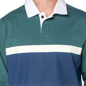 เสื้อโปโลมีกระดุมสองเม็ดสำหรับผู้ชายเสื้อโปโลแขน240gsm ผ้าฝ้ายสีตัดกันแบบลำลองฤดูร้อน - Product Image 4