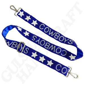 Cowboys correa de monedero con cuentas ajustable azul marino y plata correa de hombro con cuentas NFL Game Day correa cruzada para bolsos bolsa transparente - Product Image 1