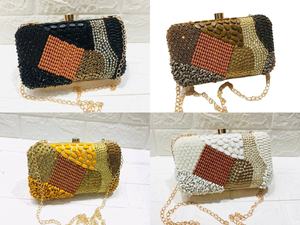 Handmade Luxury Designer Fashion Bridal Evening Wedding <b>Crystal</b> Rhinestone Customized Colors Box Clutch <b>Bag</b> - Product Image 2