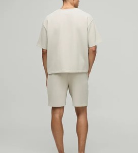 Último diseño camiseta con pantalones cortos a juego conjunto de pantalones cortos de dos piezas para hombre precio más bajo conjunto doble manga corta hombres cuello redondo comodidad - Product Image 6