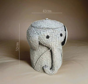 Cesta de almacenamiento de ratán de bambú 2025 más vendida con forro VA001 Diseño de elefante - Product Image 3