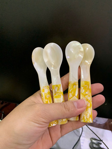 100% cuillère en corne de buffle et coquillage de meilleure qualité pour la meilleure forme de poignée de conception pour produit Offre Spéciale pour cadeau - Product Image 3