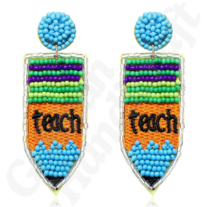 Pendientes de gota con cuentas multicolores hechos a mano para mujer Regalos de agradecimiento para maestros Estilo de moda - Product Image 3