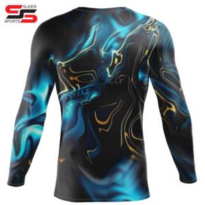 Diseño sublimado de protector de erupción de manga completa para MMA y BJJ con ajuste de compresión y protección UV estilo kimono de jiu jitsu - Product Image 4
