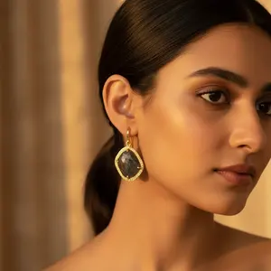 Boucles d'oreilles en labradorite diamantée exquises pour femmes, bijoux élégants, cadeau - Product Image 3