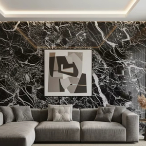 Dalles de marbre noir indien emblématiques - Design moderne pour chambre à coucher, salle à manger et salon - Product Image 1