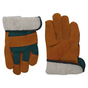 Guantes DE SEGURIDAD Premium Heavy Duty Rigger Cómodos guantes de cuero resistentes al frío Palma dividida de vaca con forro de piel gruesa - Product Image 5