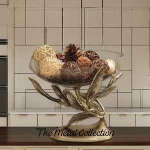 Tazón de Vidrio con Base de Latón para Hogar, Hotel, Restaurantes, Vajilla, Mesa, Color Dorado y Transparente, Tazón y Platos de Servir de Alta Calidad - Product Image 4