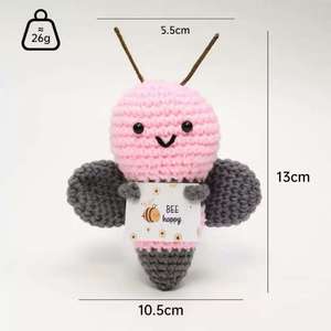 Wholesale Handmade Woven Soft Animal Cartoon <b>Bee</b> Plush Art Craft Custom Textile Honeybee Emotional Support Decorative - Product Image 5