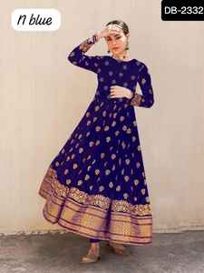 Diseñador Anarkali Style Rayon Long Kurtis Ropa informal étnica india para festivales con estampado de lámina para ropa informal y de festival - Product Image 4