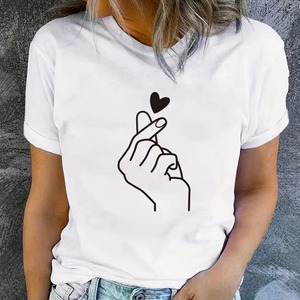 Camiseta transpirable de algodón liso orgánico con logotipo personalizado de tela de ropa ecológica para mujer - Product Image 1