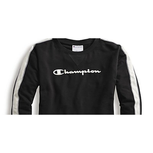 Felpa Crop in Seta Anti-Pilling Nera Taglia Large da Donna For Champion Heritage Fleece Crew - Product Image 5