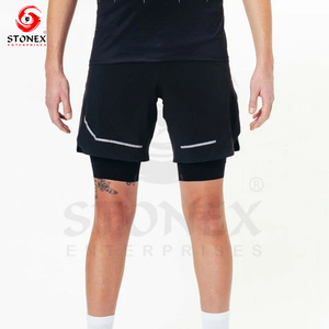 Pantalones cortos deportivos de secado rápido para hombre, pantalones de chándal con logotipo personalizable, bolsillos, ropa de gimnasio, ropa deportiva, entrenamiento físico - Product Image 3