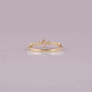 Anillo de compromiso de moda de oro de 14 quilates para mujer, diseño hecho a mano, ajuste de bisel de diamante de corte Marquesa cultivado en laboratorio, IGI para regalos de fiestas - Product Image 4