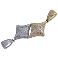 Collier Hip Hop Poker Suit avec pendentif micro-pavé CZ, fabrication directe pour les magasins de mode et les détaillants de streetwear urbain