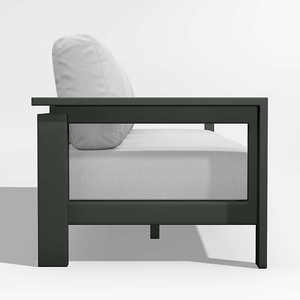 Walker 2-Piece Modern Wood <b>Sectional</b> Sofa with Weather Resistant White Sand SR10 <b>Cushions</b> for <b>Outdoor</b> & Hotel Use - Product Image 5