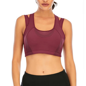Soutien-gorge de sport personnalisé Soutien-gorge de gymnastique rembourré sans couture avec impression de logo - Product Image 4