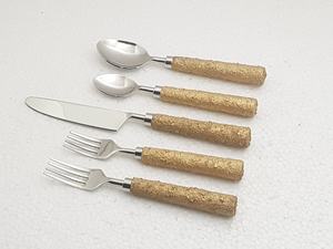 Ensemble de couverts de luxe écologiques au design moderne avec manche en résine, vaisselle, couteaux, cuillères, fourchettes, couverts, décoration de fête - Product Image 5