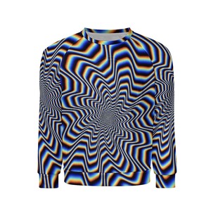 Sudadera psicodélica de ilusión focal para hombre, jersey de cuello redondo desgastado con estampado Trippy 3D, novedad transpirable térmica - Product Image 1