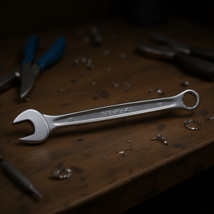 Chiave Combinata Cromata con Estremità Aperta e Anello Piegato - Product Image 3
