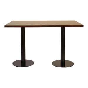 Tavolo da pranzo in legno massello di noce scuro Set convertibile allungabile Design industriale Base per casa Bar casa ufficio cucina ovale - Product Image 3