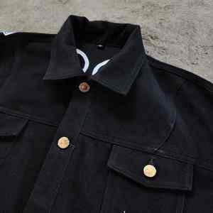 Veste en jean tendance pour homme, style 2024, personnalisée, déchirée, effet délavé, streetwear, veste en jean élégante pour homme. - Product Image 4