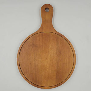 Plateau élégant Huhipro Deluxe en bois d'acacia avec poignée, facile à nettoyer, antidérapant, rectangulaire, pour une présentation alimentaire élégante, fabriqué au Vietnam - Product Image 1