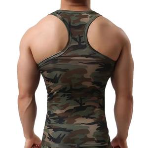 Camiseta sin mangas de secado rápido para hombre, camiseta sin mangas, camiseta de camuflaje para Fitness, chaleco muscular para culturismo, ropa elástica - Product Image 5