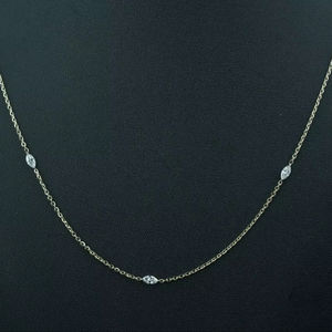 Collar de diamantes cultivados en laboratorio sintético de corte redondo de moda para mujer, oro rosa/plata/chapado en oro, certificado IGI - Product Image 1