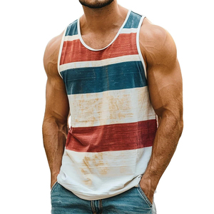 Débardeur hommes arc-en-ciel rayé débardeur de haute qualité pour les vêtements d'entraînement et de sport - Product Image 4