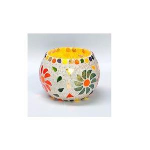 Centro de mesa de Navidad decoración romántica mosaico teñido candelita portavelas de vidrio votivo portavelas para candelita - Product Image 1