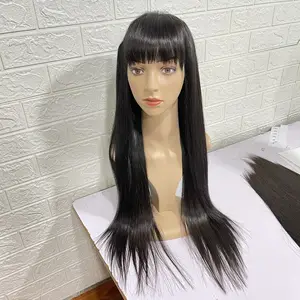 Beauty bone straight wig with flat bangs 100% Vietnamese virgin human hair product by Vietnamese natural hair supplier