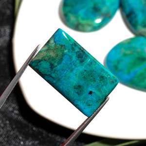 DHORGEMS - Lote de Cristales de Crisocola Azul Natural, Cabujón Suelto, para Curación con Cristales, Fabricación de Joyas Hechas a Mano, Procedente de Rajastán - Product Image 2