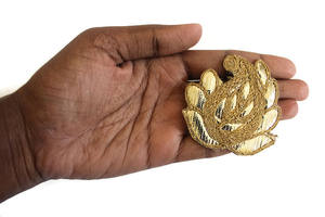 Patch en pierre perlée fait à la main de créateur Applique pour robes de mariée ethnique Couture 2025 patchs à motifs décoratifs pour les mariages - Product Image 5