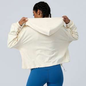 เสื้อแจ็คเก็ตมีฮู้ดซิปเต็มสำหรับผู้หญิงเสื้อออกกำลังกายแบบลำลองมีกระเป๋าสำหรับเล่นกีฬาวิ่งโยคะ - Product Image 2