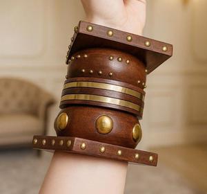 Classic Traditional Waterproof <b>Wooden</b> <b>Bangles</b> Set Handcrafted Natural Wood Jewelry for Women Customizable Retail and Wholesale - Product Image 2