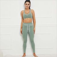 Conjunto Deportivo de Dos Piezas para Mujer: Leggings de Cintura Alta Elásticos y Transpirables con Sujetador Deportivo para Yoga y Running