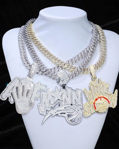 Moissanite Diamant 925 Argent Blanc Plaqué Or Hip Hop Style Rappeur Entièrement Glacé Personnalisé Fait Main Lettre Pendentif Personnalisé - Product Image 3