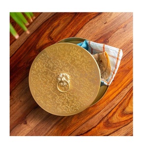 Boîte à chapati de qualité supérieure en laiton élégant, design de pot, forme ronde, qualité supérieure, ustensiles de cuisine à domicile, casseroles, vente en promotion - Product Image 1