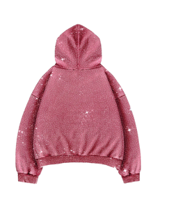 เสื้อมีฮู้ดแบบซิปด้านหน้าสำหรับทุกเพศเสื้อฟลีซสีดำระยิบระยับทันสมัยตามสั่งสำหรับฤดูหนาวผ้าคอตตอน100% - Product Image 4