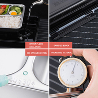Boîte à lunch isotherme en acier inoxydable 304 avec injection d'eau, 5 compartiments, pour adultes, hommes et femmes
