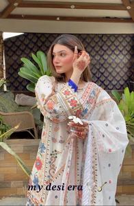 Presentamos el nuevo diseño de moda Party Wear Look Top-Plazzo y Dupatta con trabajo de bordado pesado para mujeres y niñas - Product Image 3